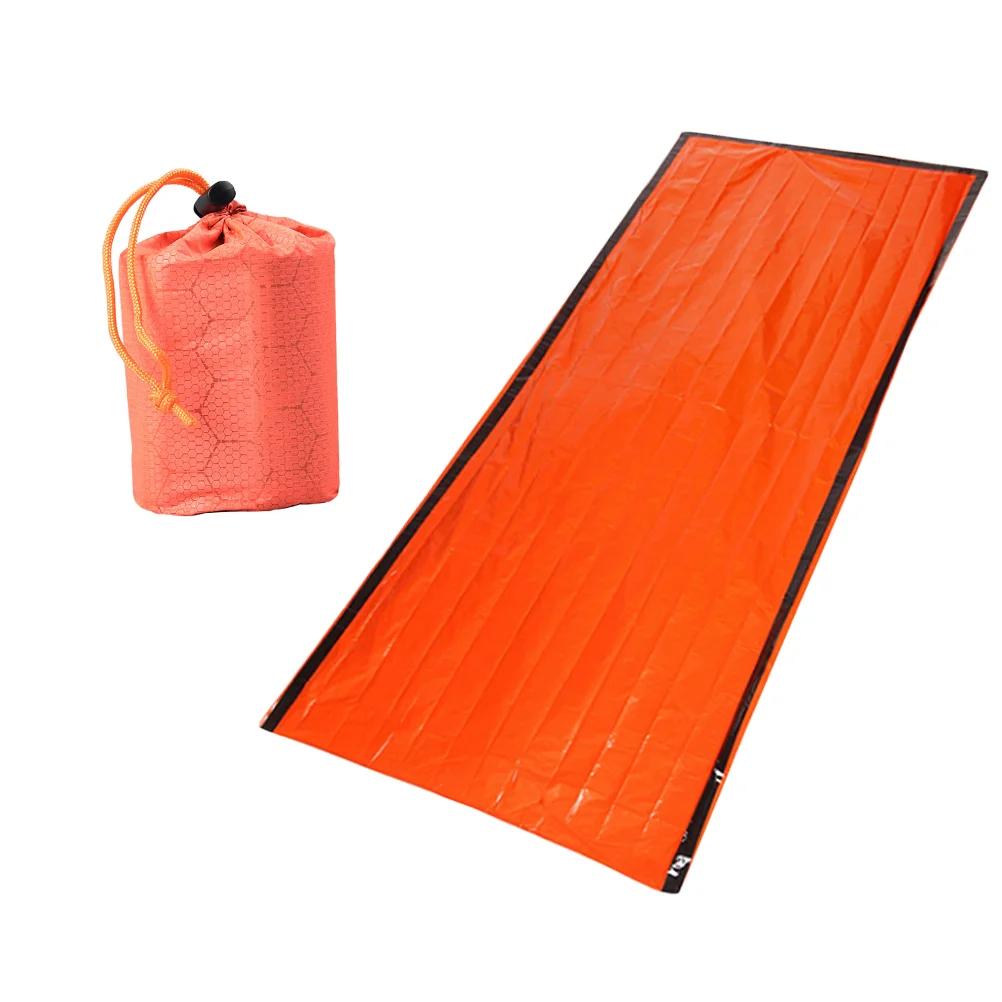 휴대용 비상 침낭 생존 담요 가방, 캠핑 하이킹 야외 활동용, 1 침낭 + 1 무작위 패턴